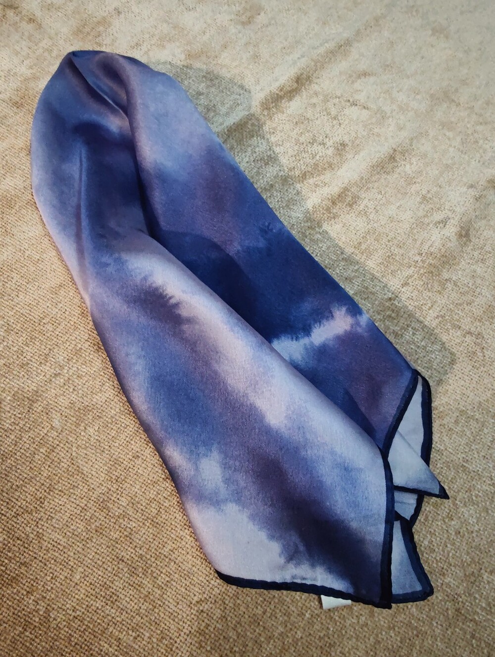 Vintage United Airlines Silk Tie-Dye Print Square Scarf, 21" x 21" - Picture 8 of 11